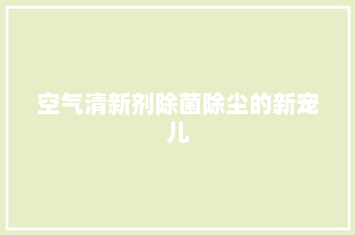 空气清新剂除菌除尘的新宠儿 局部翻新
