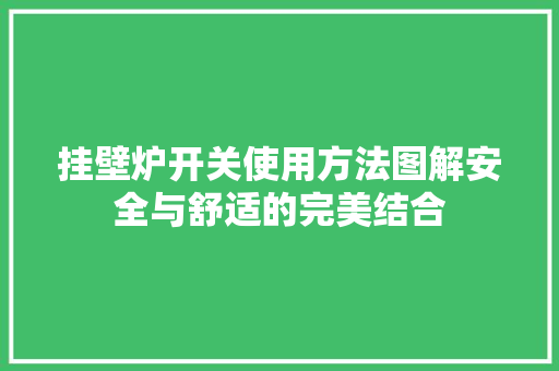 挂壁炉开关使用方法图解安全与舒适的完美结合 局部翻新