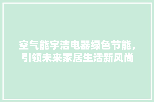 空气能宇洁电器绿色节能，引领未来家居生活新风尚 热水器