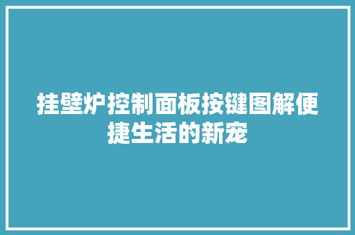 挂壁炉控制面板按键图解便捷生活的新宠 家电维护
