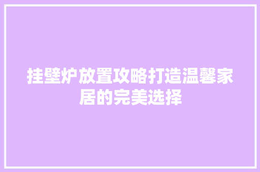 挂壁炉放置攻略打造温馨家居的完美选择 清洁保养
