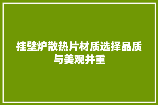 挂壁炉散热片材质选择品质与美观并重 局部翻新