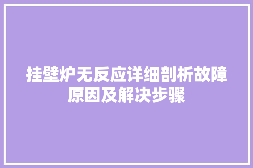 挂壁炉无反应详细剖析故障原因及解决步骤 清洁保养