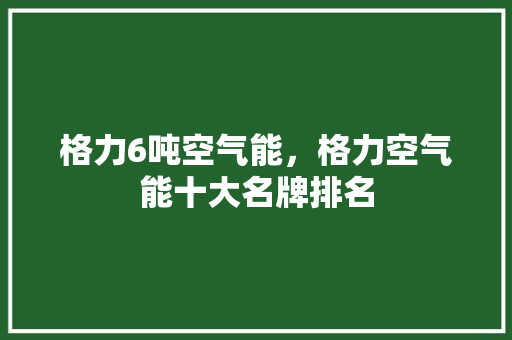 格力6吨空气能，格力空气能十大名牌排名 家具修理