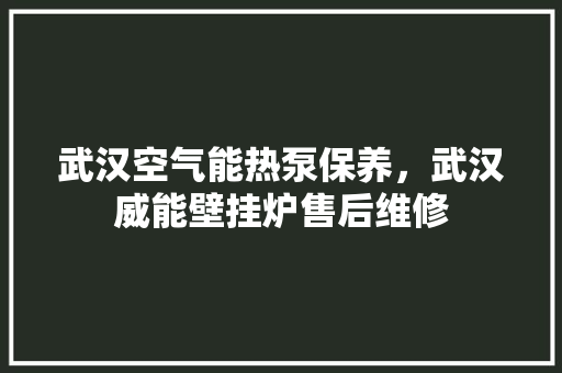 武汉空气能热泵保养，武汉威能壁挂炉售后维修 旧房改造