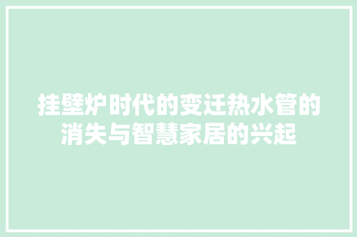 挂壁炉时代的变迁热水管的消失与智慧家居的兴起 装修设计
