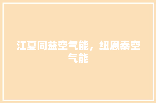 江夏同益空气能，纽恩泰空气能 空调