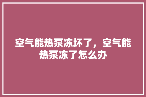 空气能热泵冻坏了，空气能热泵冻了怎么办 热水器