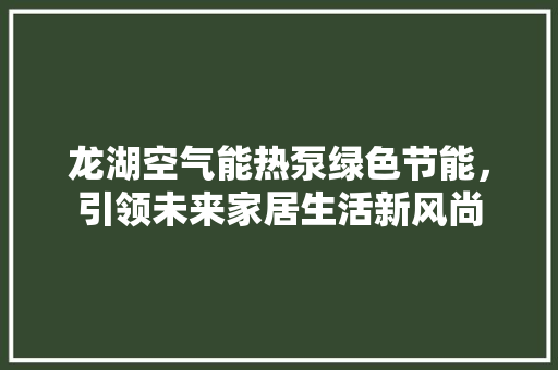 龙湖空气能热泵绿色节能，引领未来家居生活新风尚 局部翻新