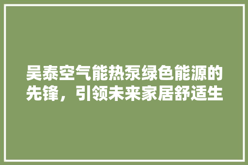 吴泰空气能热泵绿色能源的先锋，引领未来家居舒适生活 贴膜