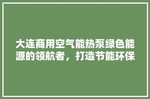 大连商用空气能热泵绿色能源的领航者，打造节能环保新风尚 灯具安装