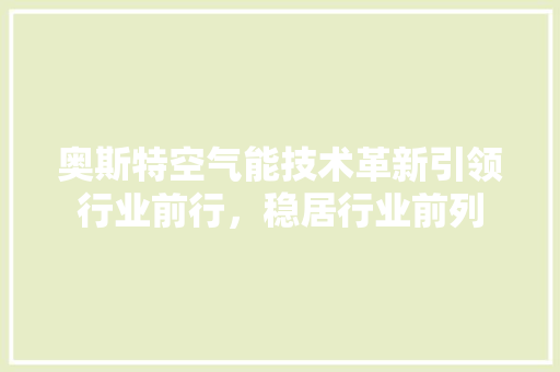 奥斯特空气能技术革新引领行业前行，稳居行业前列 热水器