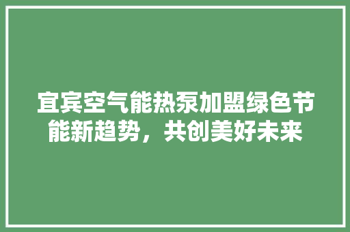 宜宾空气能热泵加盟绿色节能新趋势，共创美好未来 局部翻新