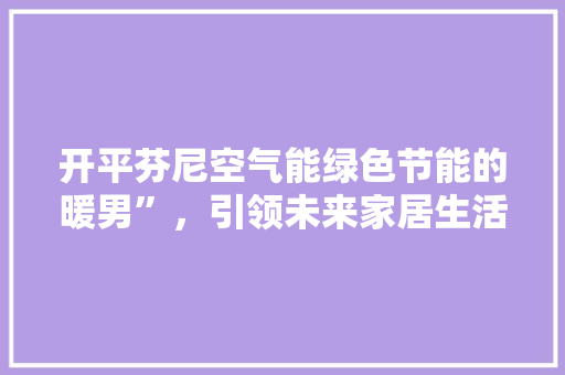 开平芬尼空气能绿色节能的暖男”，引领未来家居生活新风尚 洗衣机