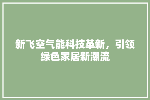 新飞空气能科技革新，引领绿色家居新潮流 冰箱