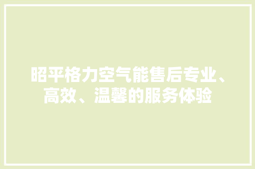 昭平格力空气能售后专业、高效、温馨的服务体验 热水器