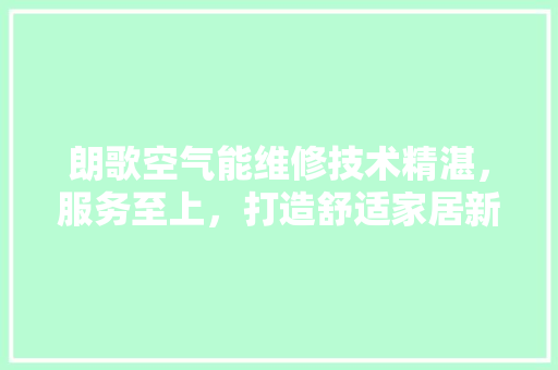 朗歌空气能维修技术精湛，服务至上，打造舒适家居新体验 家居维修