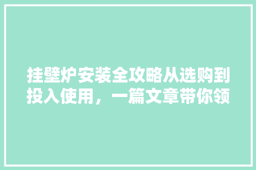 挂壁炉安装全攻略从选购到投入使用，一篇文章带你领略温暖家居之美 家具修理