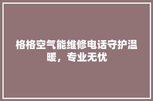 格格空气能维修电话守护温暖，专业无忧 家电维护