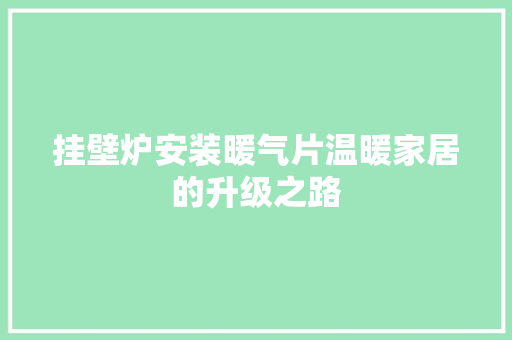 挂壁炉安装暖气片温暖家居的升级之路 家居维修