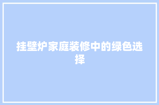 挂壁炉家庭装修中的绿色选择 装修设计