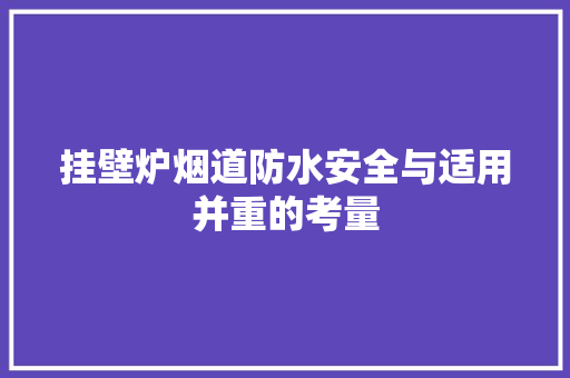 挂壁炉烟道防水安全与适用并重的考量 家电维护