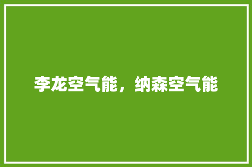 李龙空气能，纳森空气能 家电维护