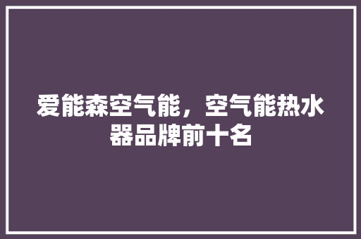 爱能森空气能，空气能热水器品牌前十名 冰箱