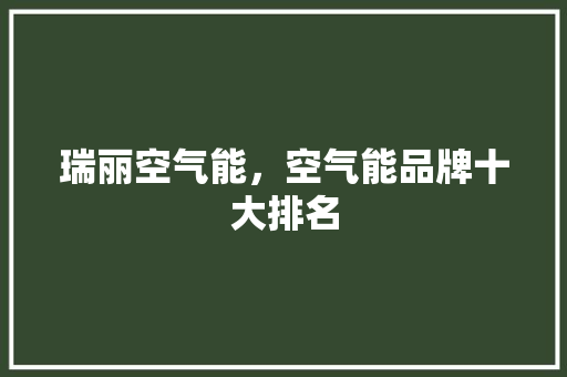 瑞丽空气能，空气能品牌十大排名 家具修理