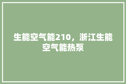 生能空气能210，浙江生能空气能热泵 旧房改造