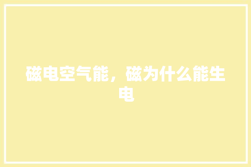 磁电空气能，磁为什么能生电 洗衣机