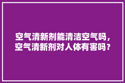 空气清新剂能清洁空气吗，空气清新剂对人体有害吗？ 清洁保养