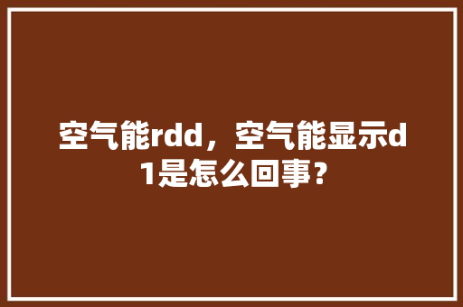 空气能rdd，空气能显示d1是怎么回事？ 翻新改色