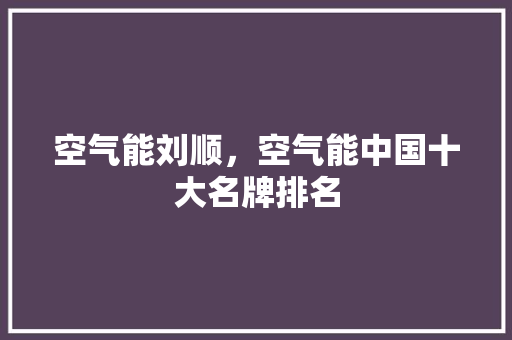 空气能刘顺，空气能中国十大名牌排名 装修设计