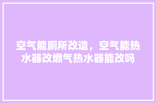 空气能厕所改造，空气能热水器改燃气热水器能改吗 龙头管件