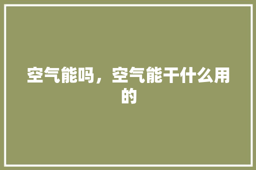 空气能吗，空气能干什么用的 空调