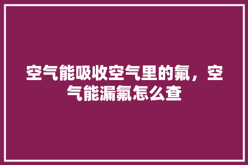 空气能吸收空气里的氟，空气能漏氟怎么查 洗衣机