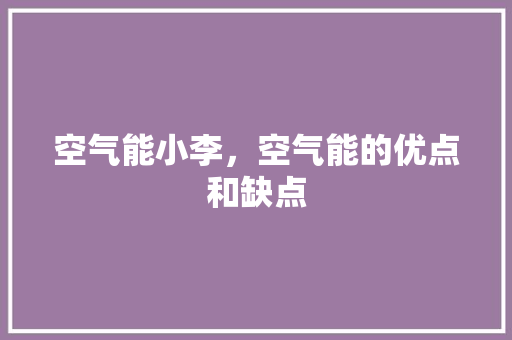空气能小李，空气能的优点和缺点 家具修理