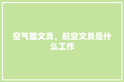 空气能文员，航空文员是什么工作 装修设计