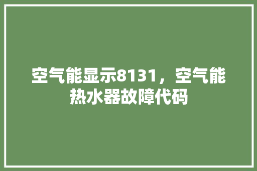 空气能显示8131，空气能热水器故障代码 贴膜