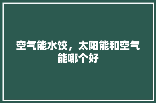 空气能水饺，太阳能和空气能哪个好 贴膜