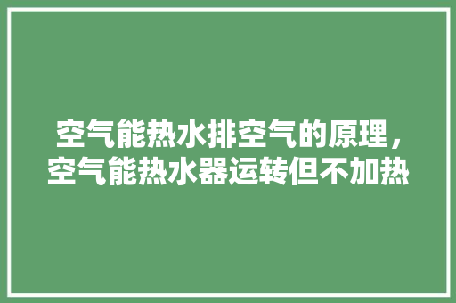 空气能热水排空气的原理，空气能热水器运转但不加热 热水器