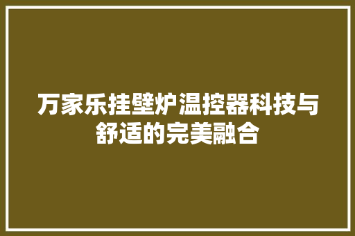 万家乐挂壁炉温控器科技与舒适的完美融合 清洁保养 万家乐挂壁炉温控器科技与舒适的完美融合 清洁保养