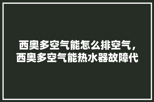 西奥多空气能怎么排空气，西奥多空气能热水器故障代码 家居维修