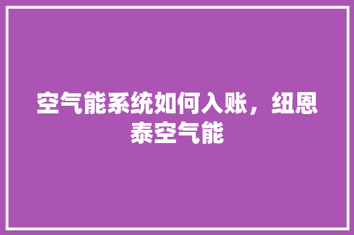 空气能系统如何入账，纽恩泰空气能 空调