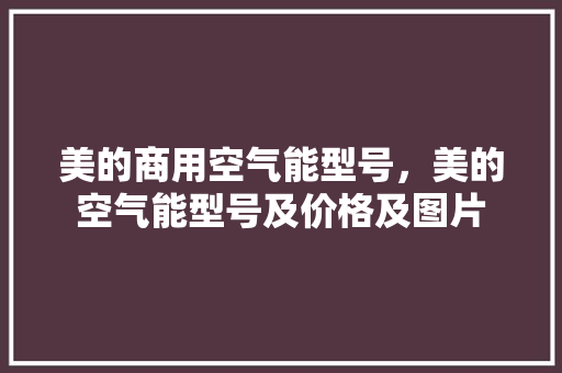 美的商用空气能型号，美的空气能型号及价格及图片 洗衣机