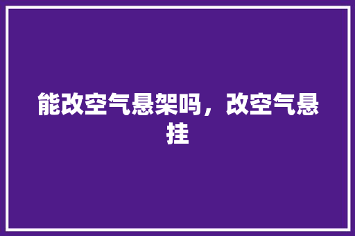 能改空气悬架吗，改空气悬挂 装修设计