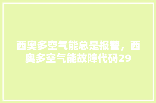 西奥多空气能总是报警，西奥多空气能故障代码29 翻新改色