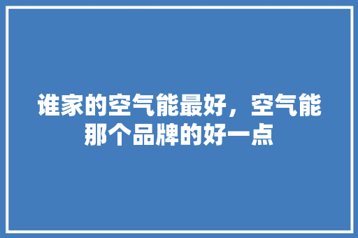 谁家的空气能最好，空气能那个品牌的好一点 冰箱