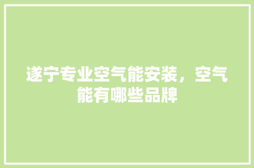 遂宁专业空气能安装，空气能有哪些品牌 水电维修